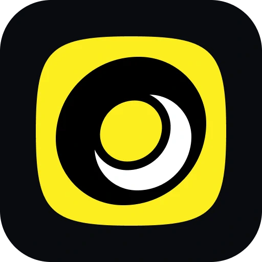 Moonwin round yellow-black brand symbol
